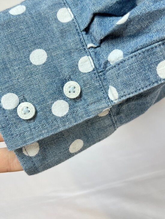 Tommy Hilfiger 100% Cotton Polka Dot Button‑Down – Women’s XXL | Quiet Luxury - Picture 3 of 10